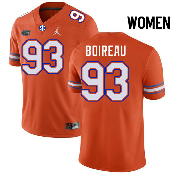 Women #93 Michai Boireau Florida Gators College Football Jerseys Stitched-Orange